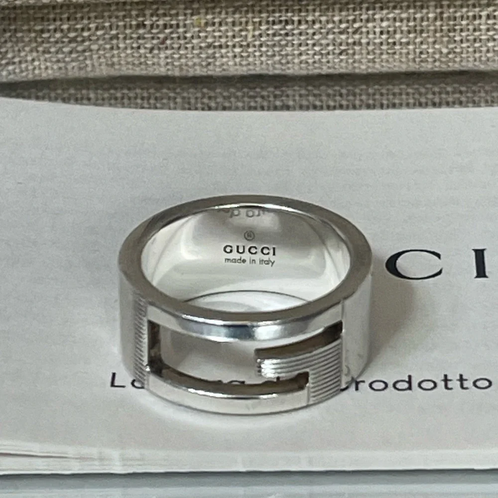 Gucci Unisex 925 Silver G Ring - Picture 2 of 8